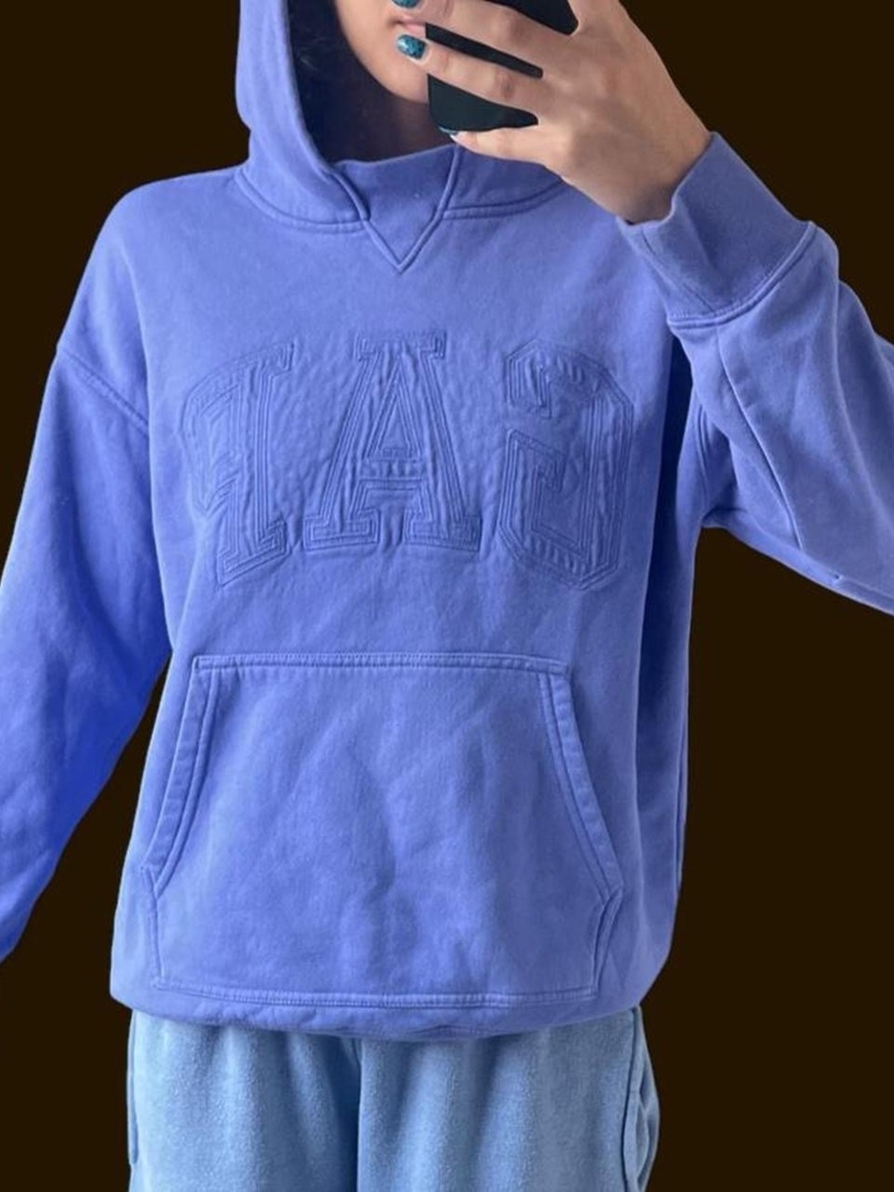 Blue Embroidered Logo Hoodie Sweatshirt - GAP